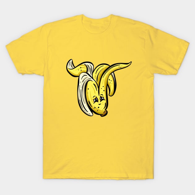 Cheeky Cartoon Banana Skin Garden Tips Toons T-Shirt by Garden Tips Toons